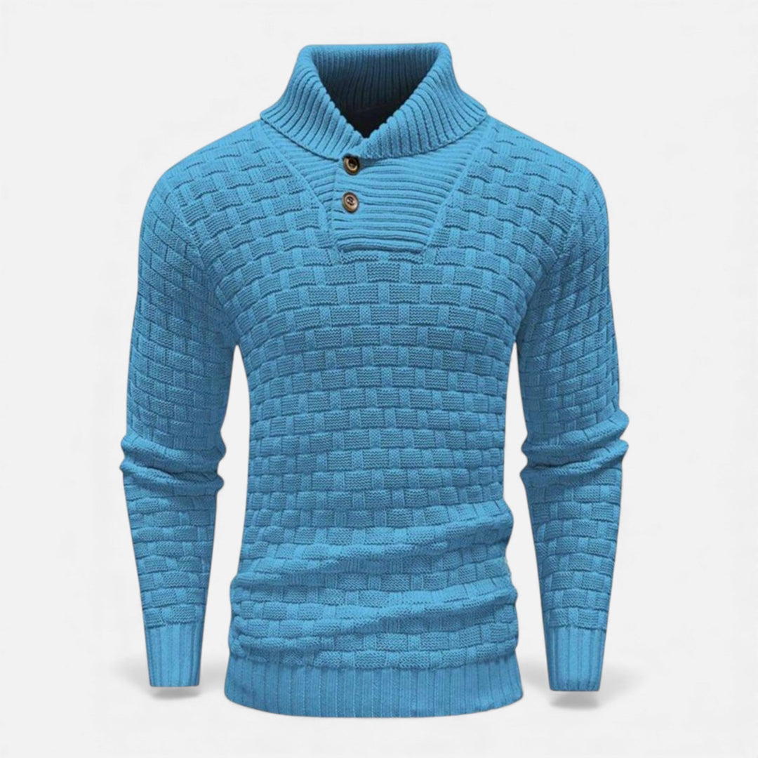 Svend | Herre Rullekrave Slim-Fit Sweater Med Skulderknapper