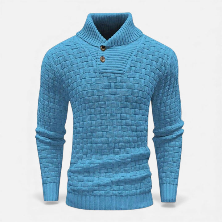 Svend | Herre Rullekrave Slim-Fit Sweater Med Skulderknapper