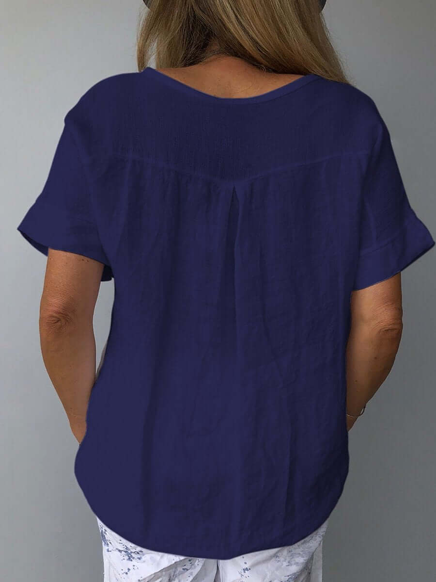 Vibeke | Dame T-Shirt Sommer Kortærmet Casual Crew Neck