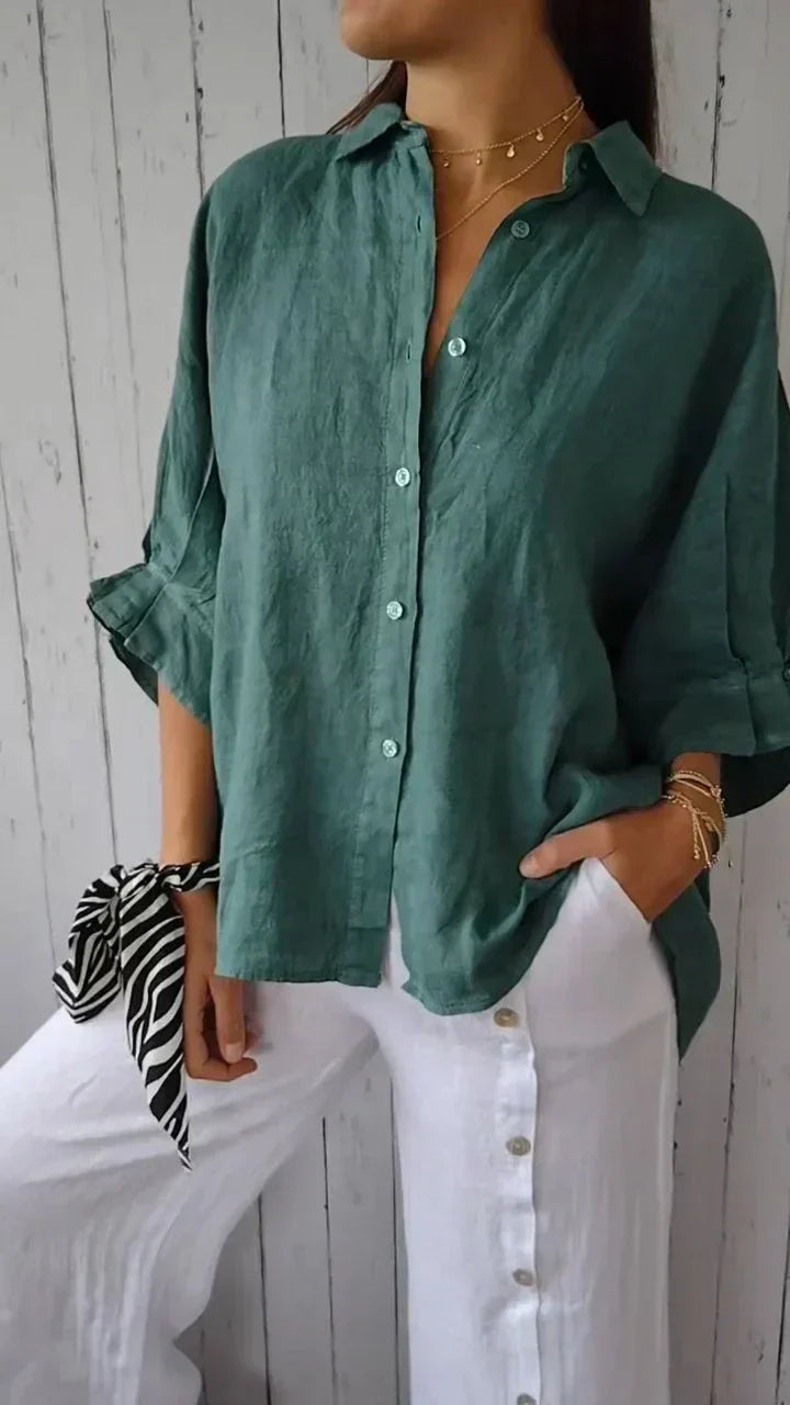 Ida | Dame Casual Skjorte med Knapper