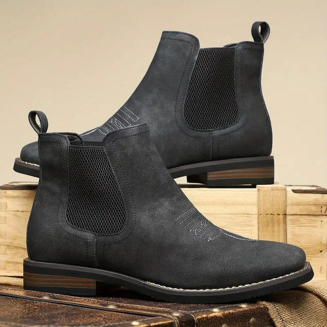 Men's Boots Chelsea Slip-On Western-Stitch Ankle Boots