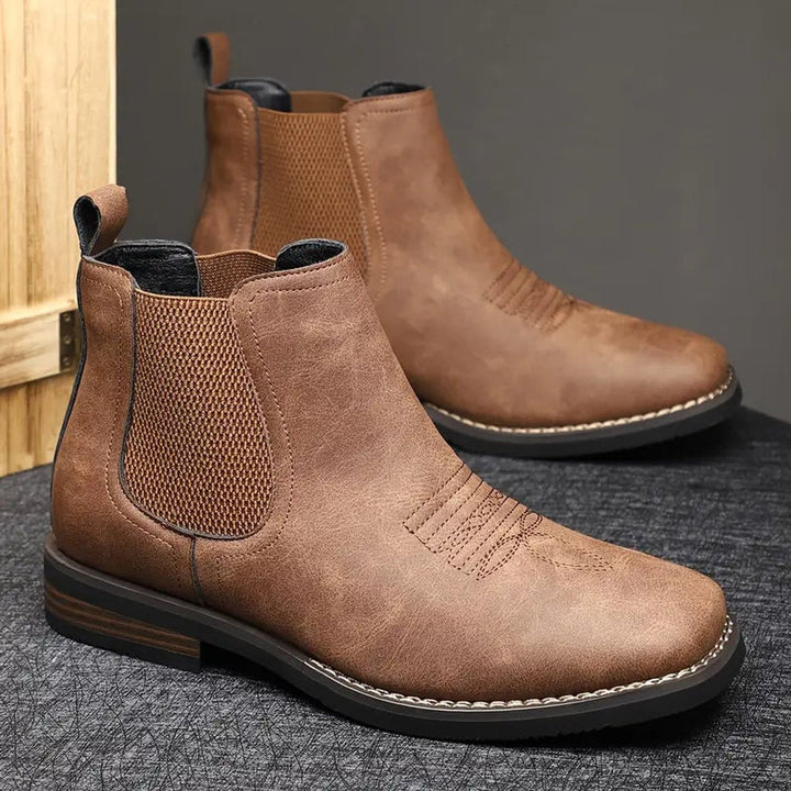Men's Boots Chelsea Slip-On Western-Stitch Ankle Boots