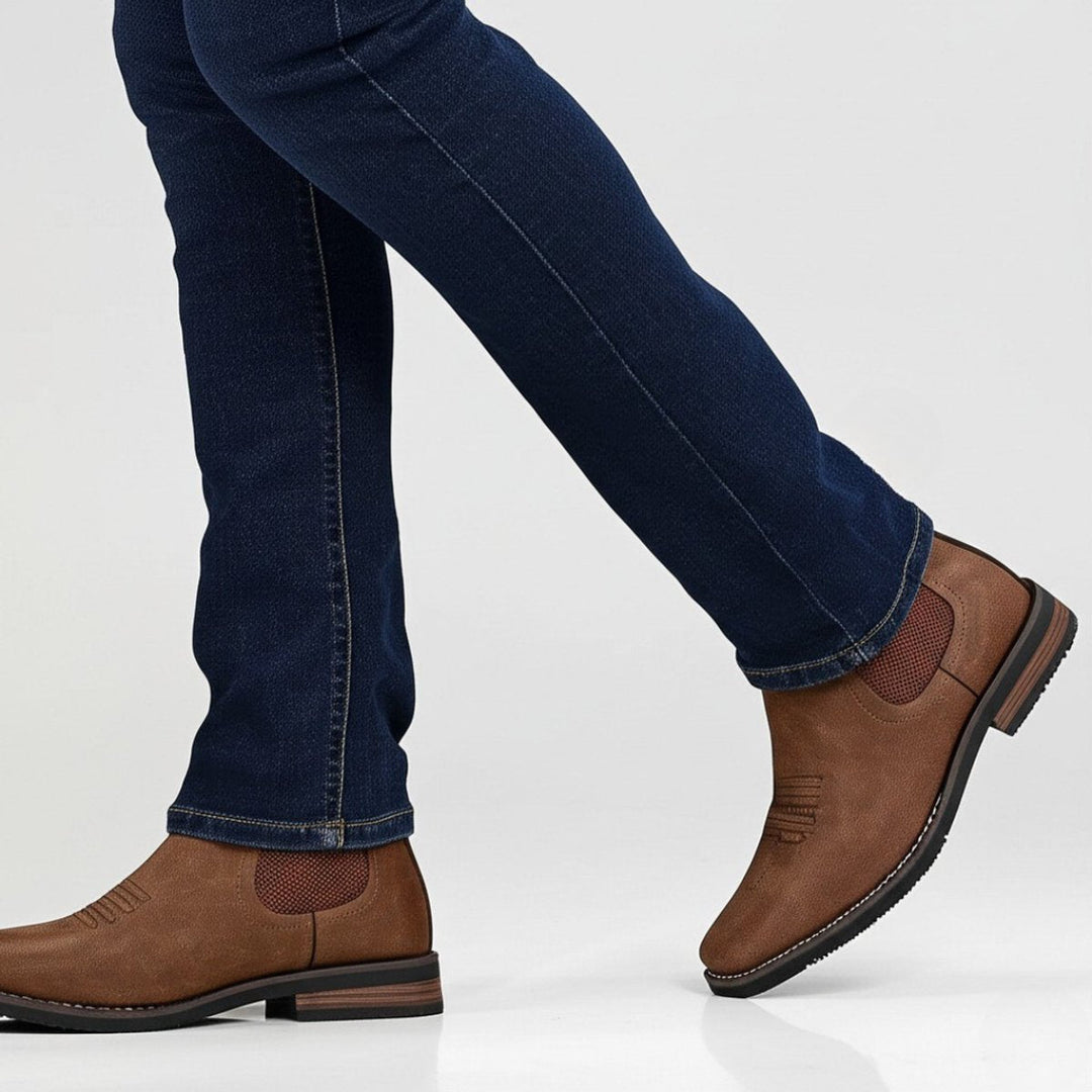 Men's Boots Chelsea Slip-On Western-Stitch Ankle Boots
