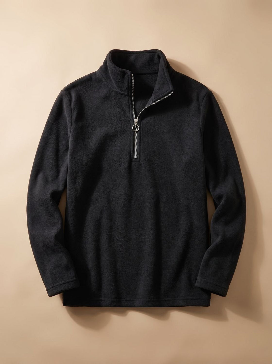 Men's Quarter-Zip Fine Knit Pullover Sweater Stand Collar Regular Fit