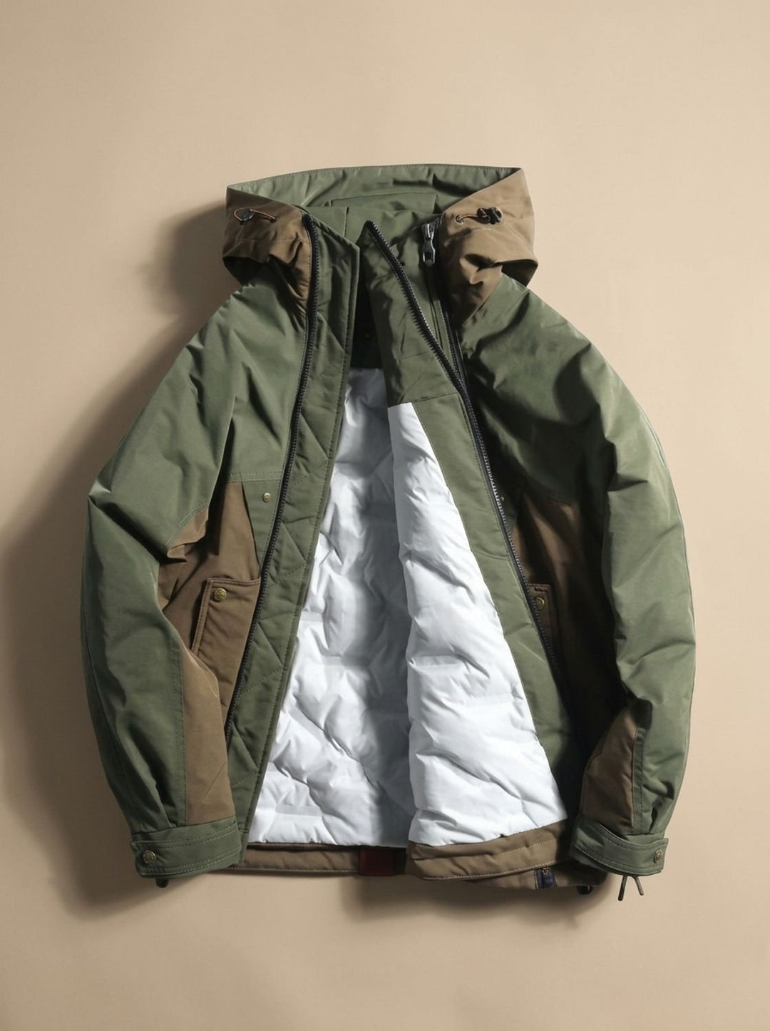 Men's Quilted Hooded Half-Zip Anorak Jacket