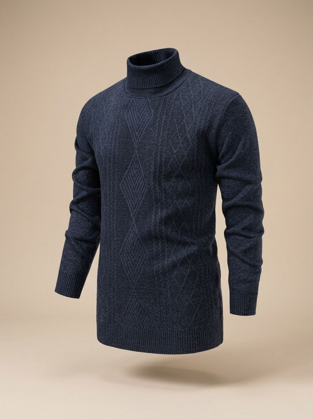 Men's Slim-Fit Cable-Knit Turtleneck Sweater