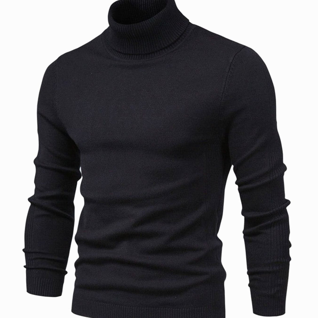 Men's Slim-Fit Turtleneck Knit Sweater - Black