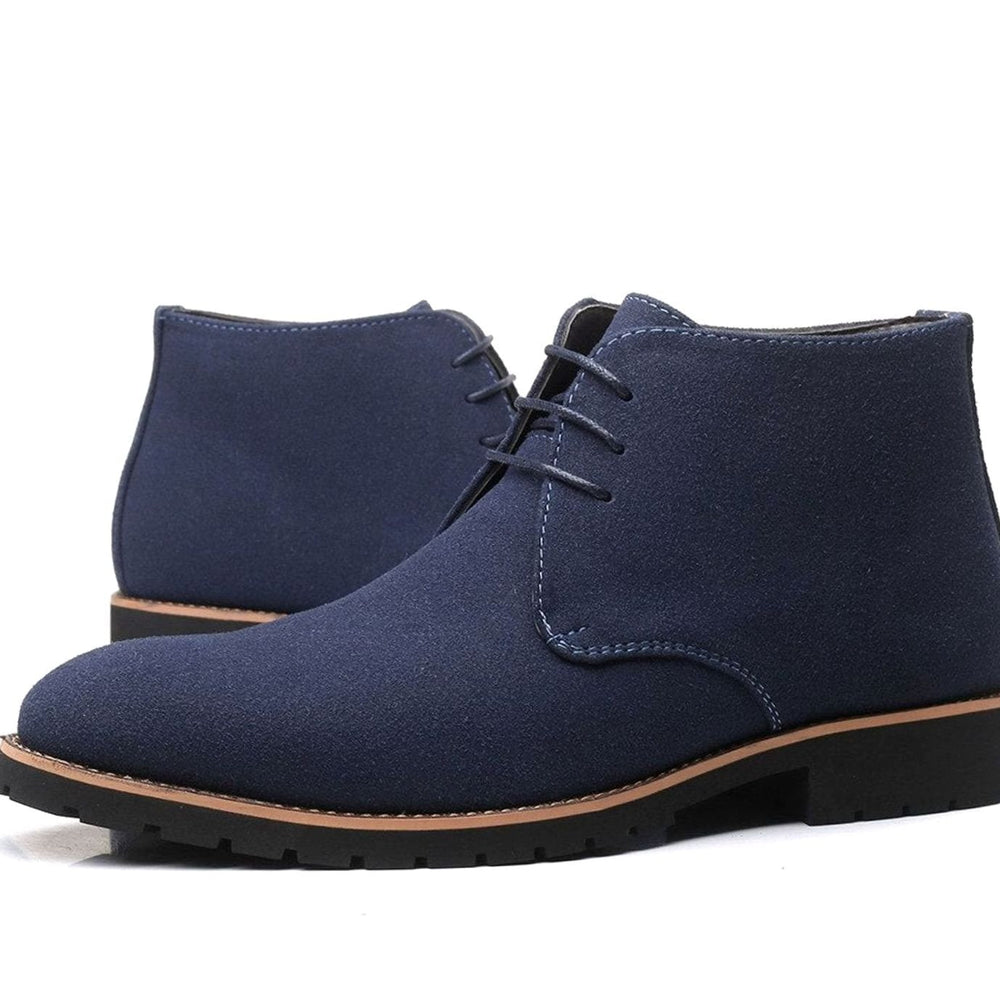 Men's Suede Ankle Lace-Up Boots Casual Chukka - Blue