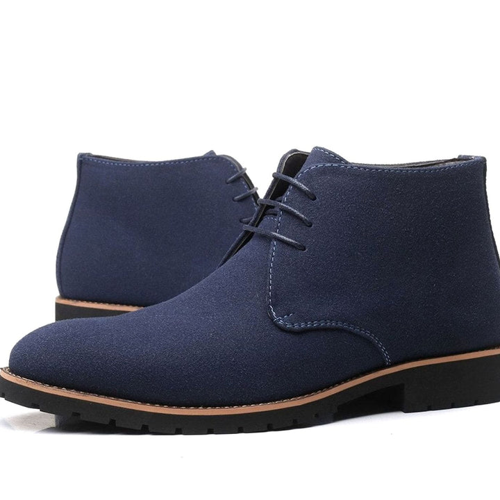 Men's Suede Ankle Lace-Up Boots Casual Chukka - Blue