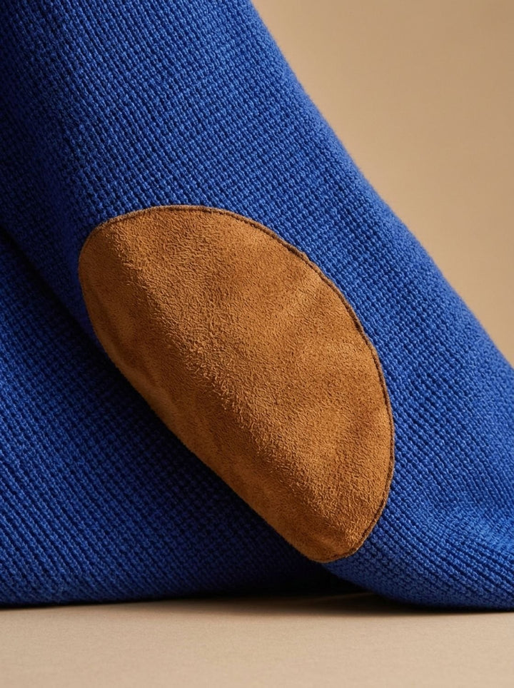 Men's Waffle-Knit Button-Collar Long Sleeve Pullover Sweater