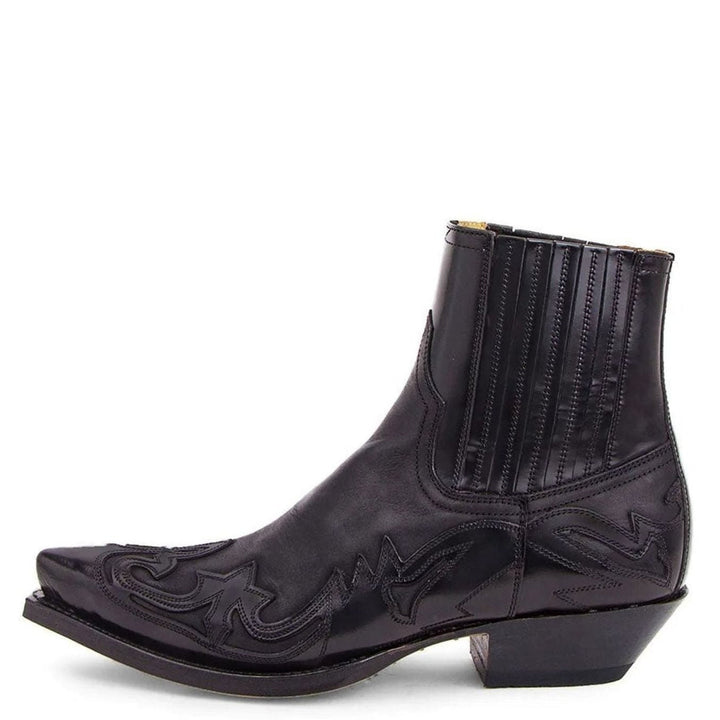 Men's Western Cowboy Embroidered Pointed-Toe Chelsea Style Boots