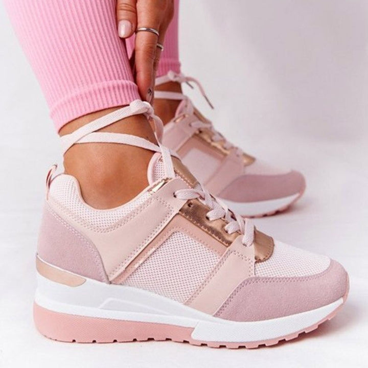 Johanna | Dame Ortopædiske Sneakers Med Snørebånd Og Kilehæl