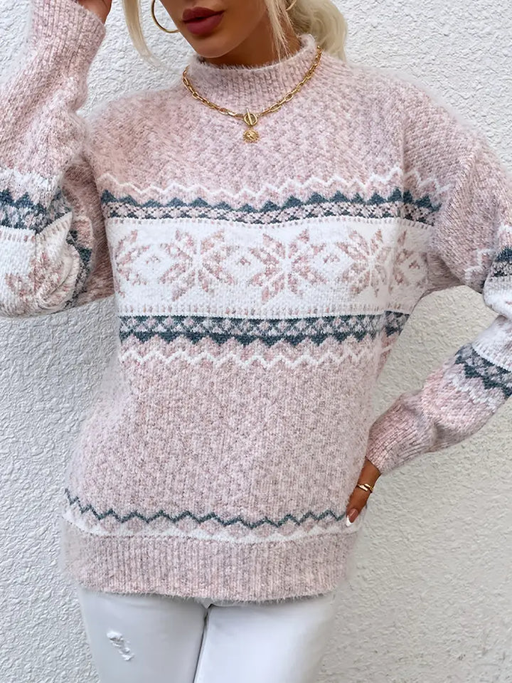 Emilie | Dame Pullover Med Crew Neck Og Ribkant