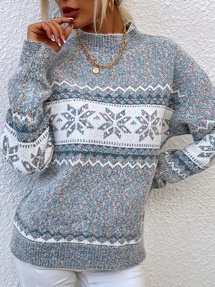 Emilie | Dame Pullover Med Crew Neck Og Ribkant