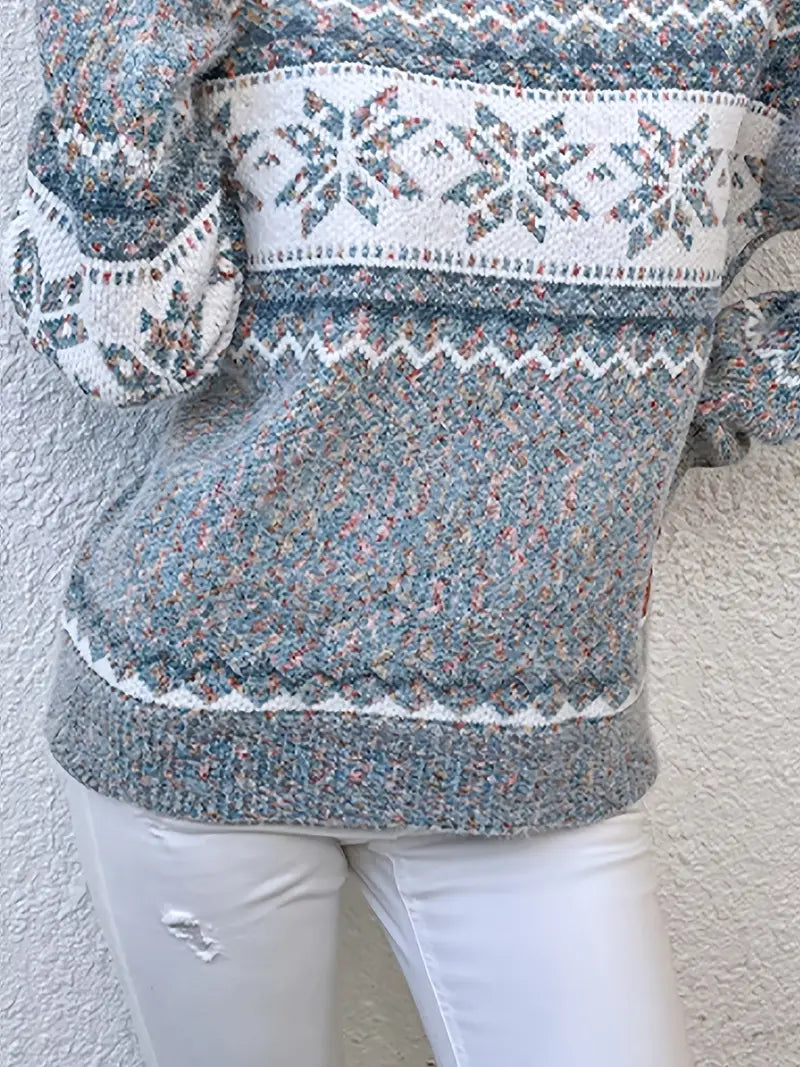 Emilie | Dame Pullover Med Crew Neck Og Ribkant