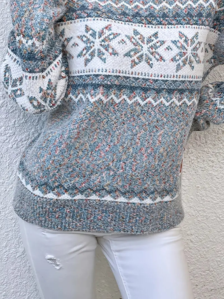 Emilie | Dame Pullover Med Crew Neck Og Ribkant