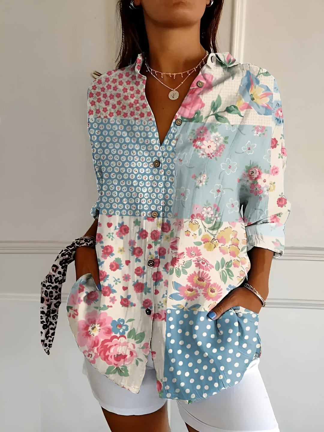 Maja | Dame Casual Blomstret Skjorte