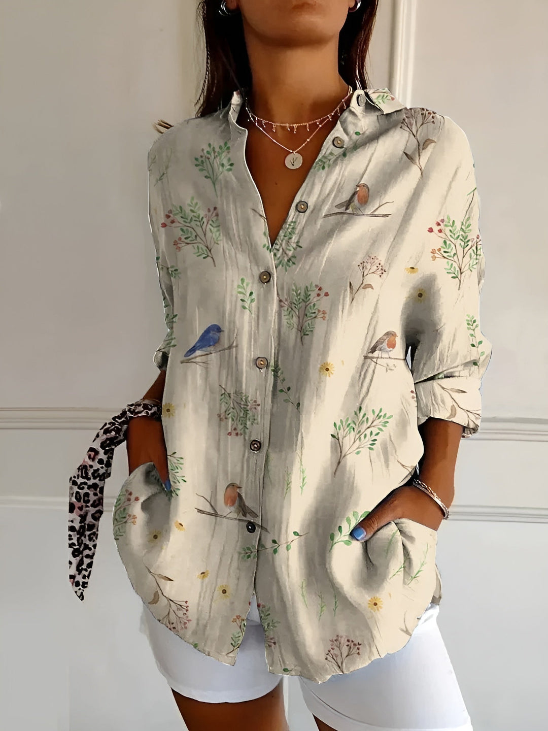 Maja | Dame Casual Blomstret Skjorte