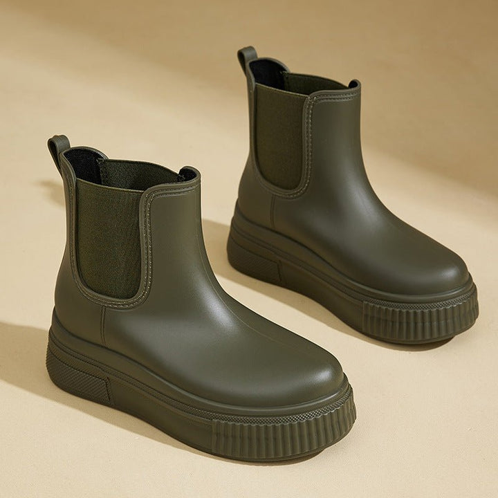 Waterproof Støvler Dame Chelsea Boots Platform - Green