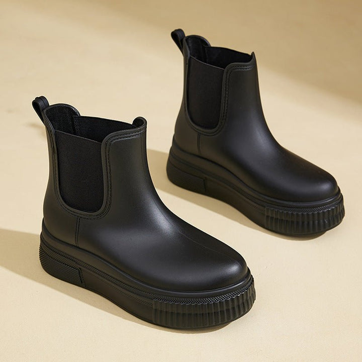 Waterproof Støvler Dame Chelsea Boots Platform - Black