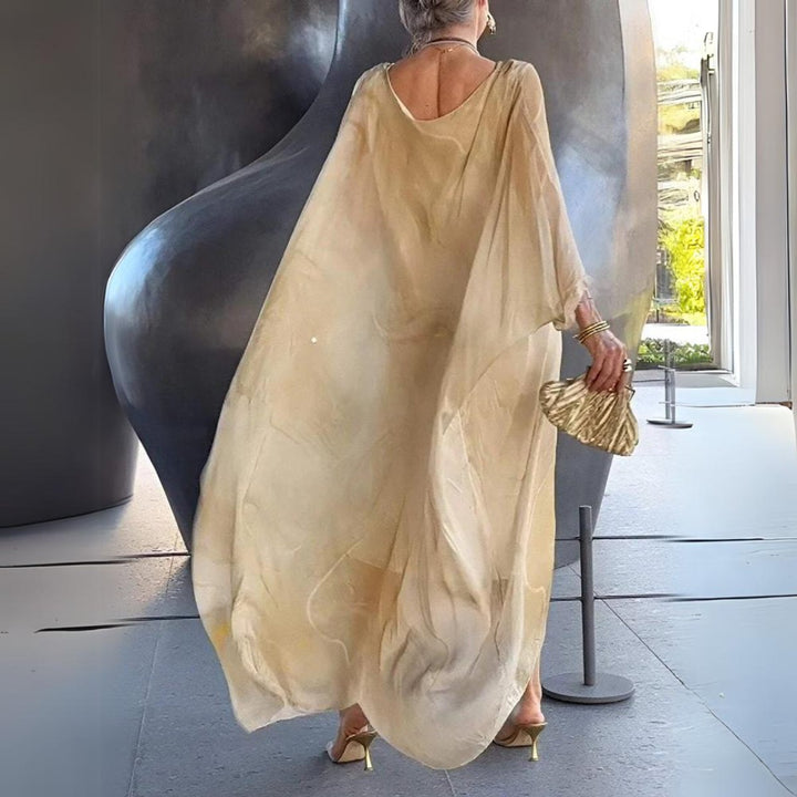 Women's Floaty Batwing Long Sleeve Dress Maxi Occasion Gown