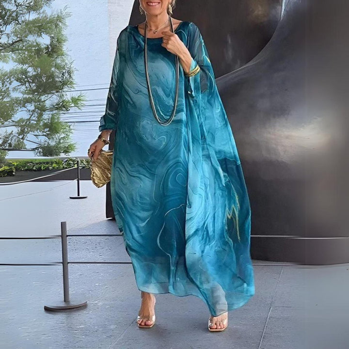 Women's Floaty Batwing Long Sleeve Dress Maxi Occasion Gown