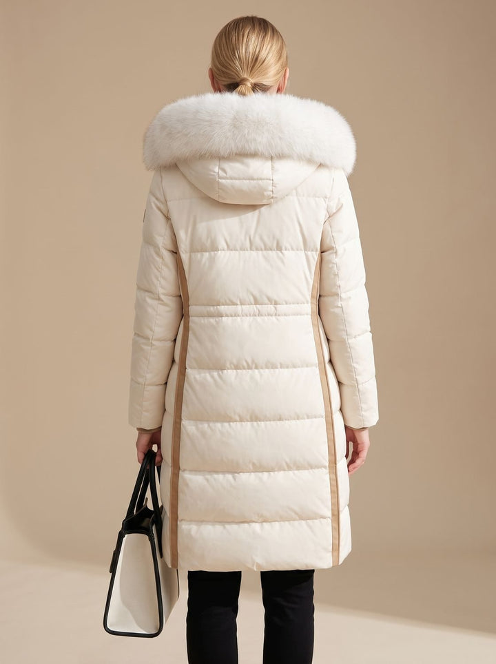Women's Luxury Long Puffer Parka Fur-Hood Winter Coat