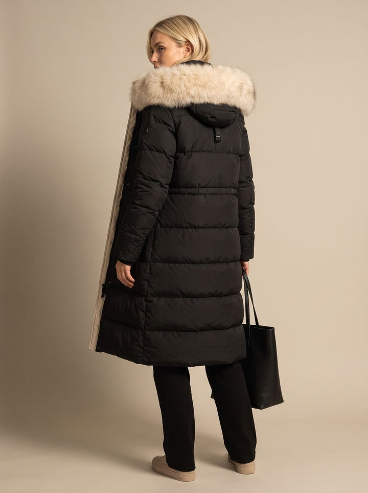 Women's Luxury Long Puffer Parka Fur-Hood Winter Coat