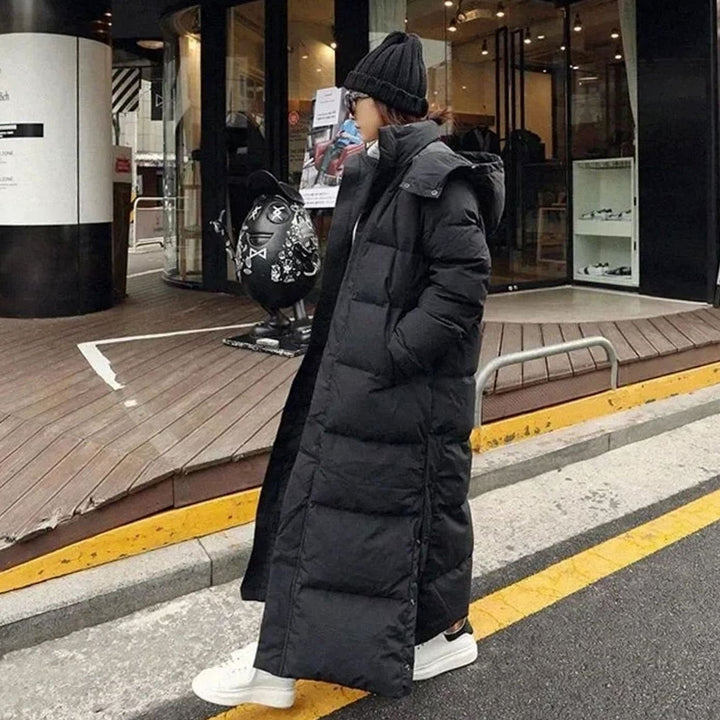 Women's Maxi-Length Hooded Long Puffer Coat