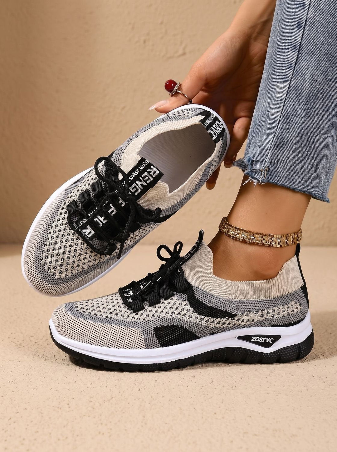 Women's Orthopedic Lace-Up Breathable Mesh Walking Sneakers