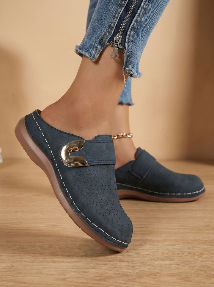 Women's Orthopedic Velcro Slip-On Mule Clogs Honeycomb Texture