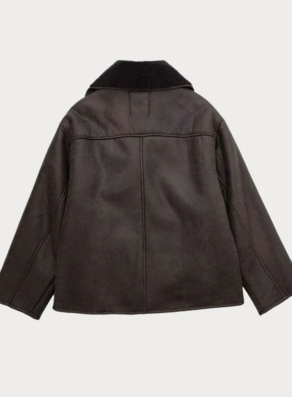 Women's Oversized Sherpa-Lined Double-Breasted Jacket