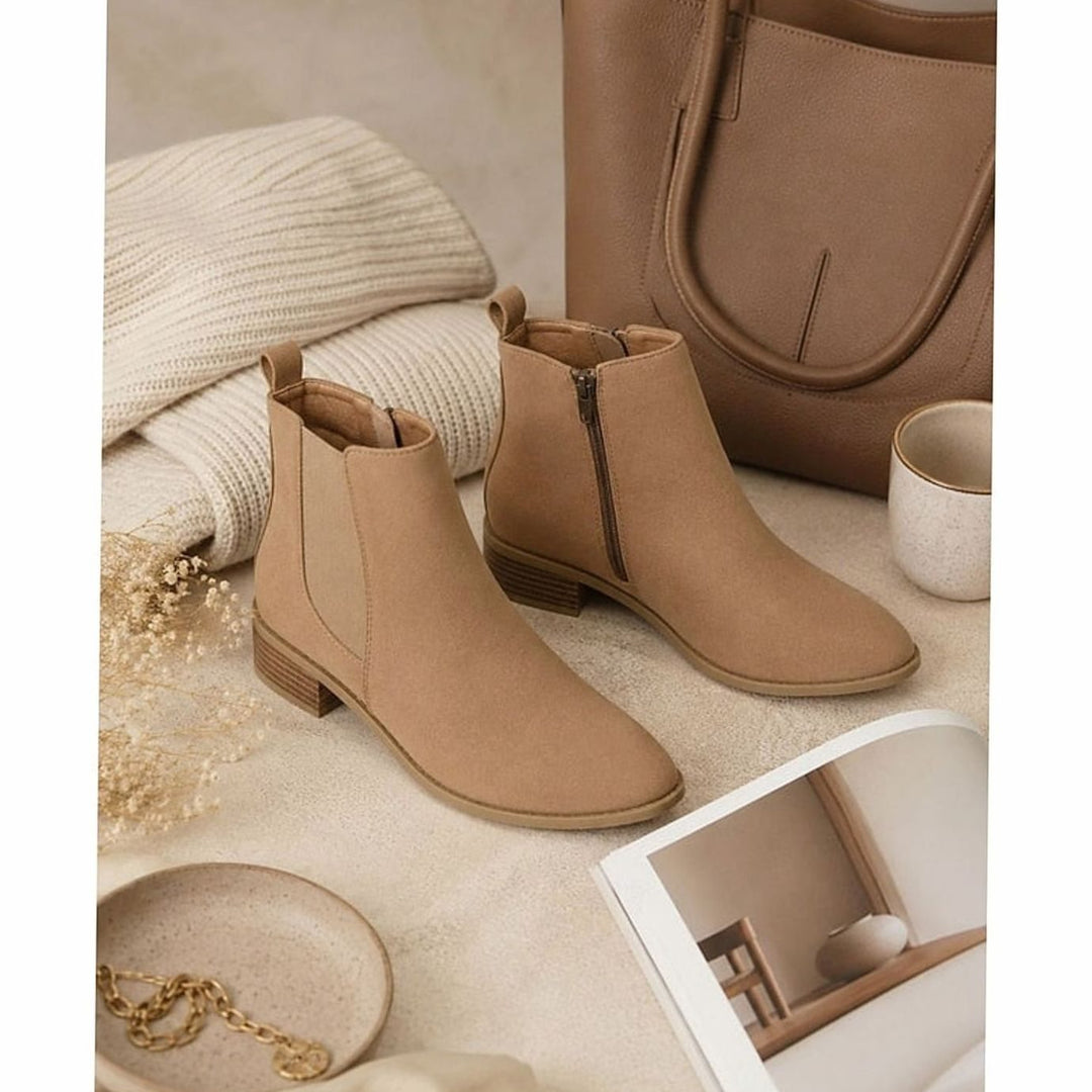 Women's Pointed-Toe Block Heel Side-Zip Chelsea Ankle Boots