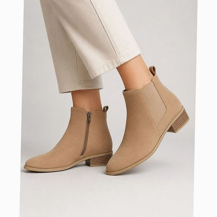 Women's Pointed-Toe Block Heel Side-Zip Chelsea Ankle Boots
