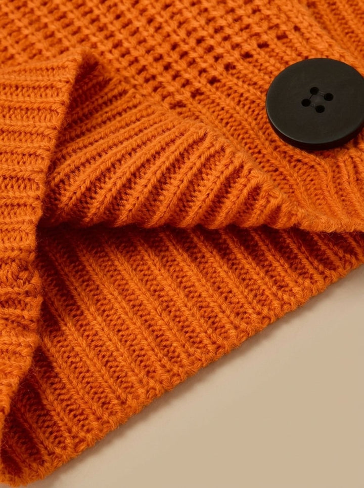Women's Relaxed-Fit Ribbed Knit Folded-Collar Pullover Sweater