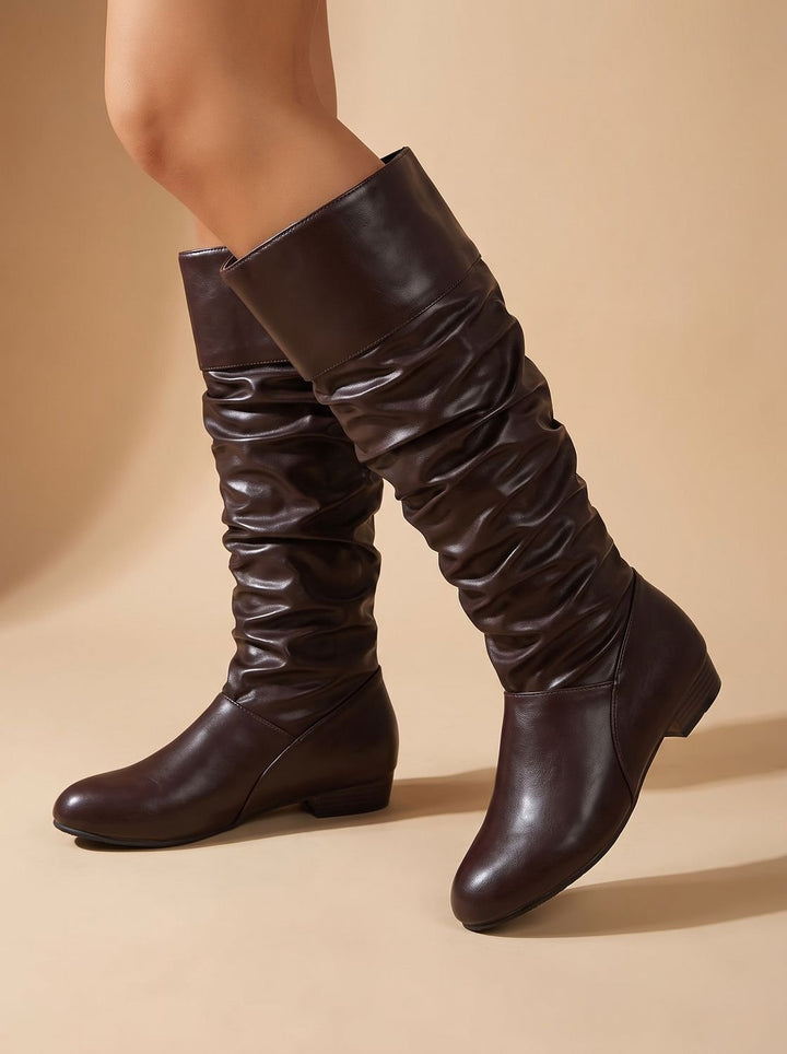 Women's Slouchy Pointed-Toe Pull-On Knee High Boots