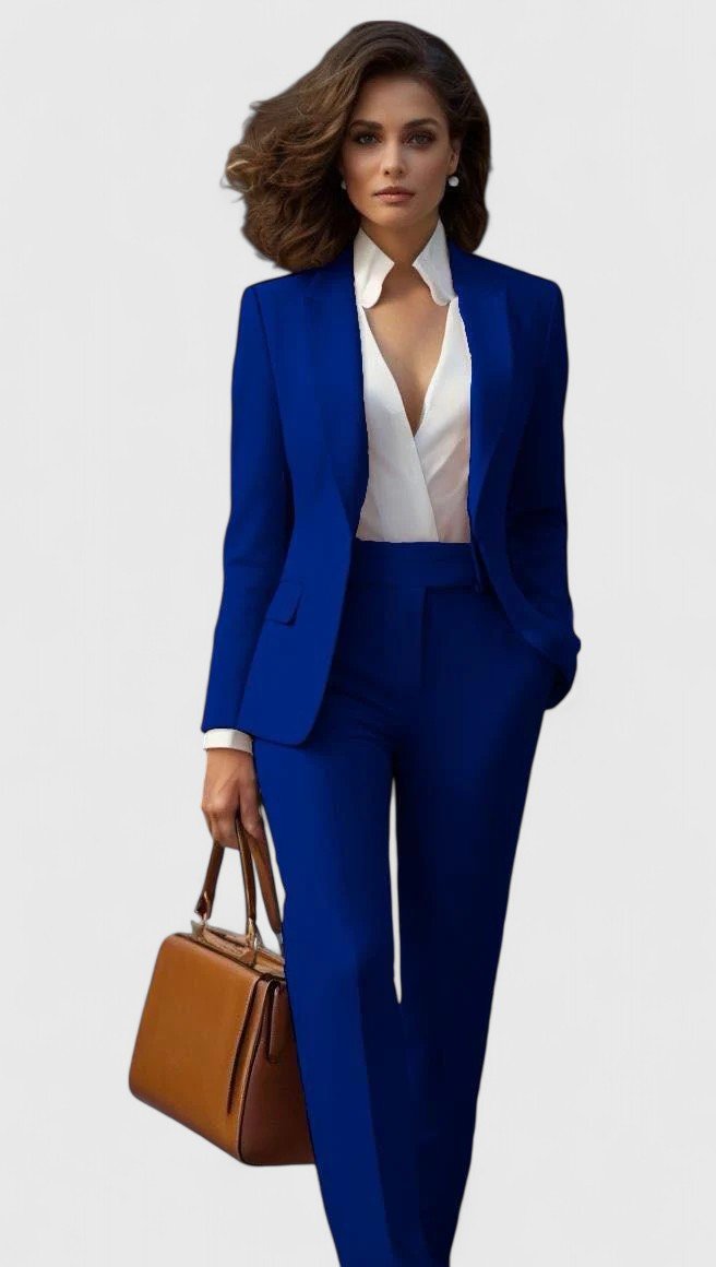 Valentina | Dame Skræddersyet Blazersæt Med Sjalkrave Og Tapered Buks