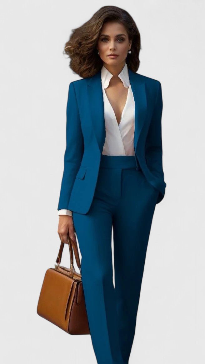 Valentina | Dame Skræddersyet Blazersæt Med Sjalkrave Og Tapered Buks