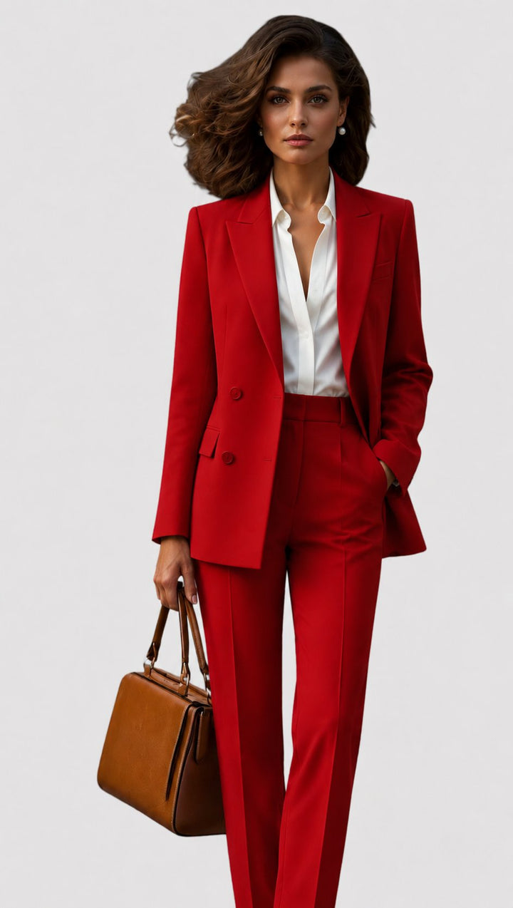 Valentina | Dame Skræddersyet Blazersæt Med Sjalkrave Og Tapered Buks