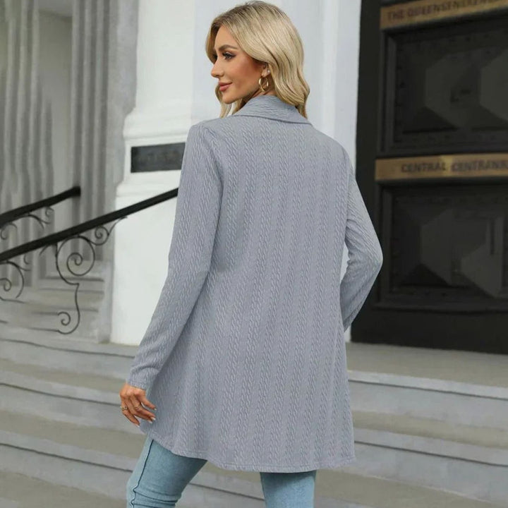 Women's Textured Open-Front Long Sleeve Cardigan