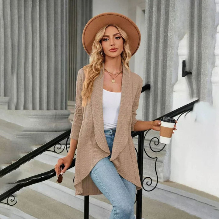 Women's Textured Open-Front Long Sleeve Cardigan