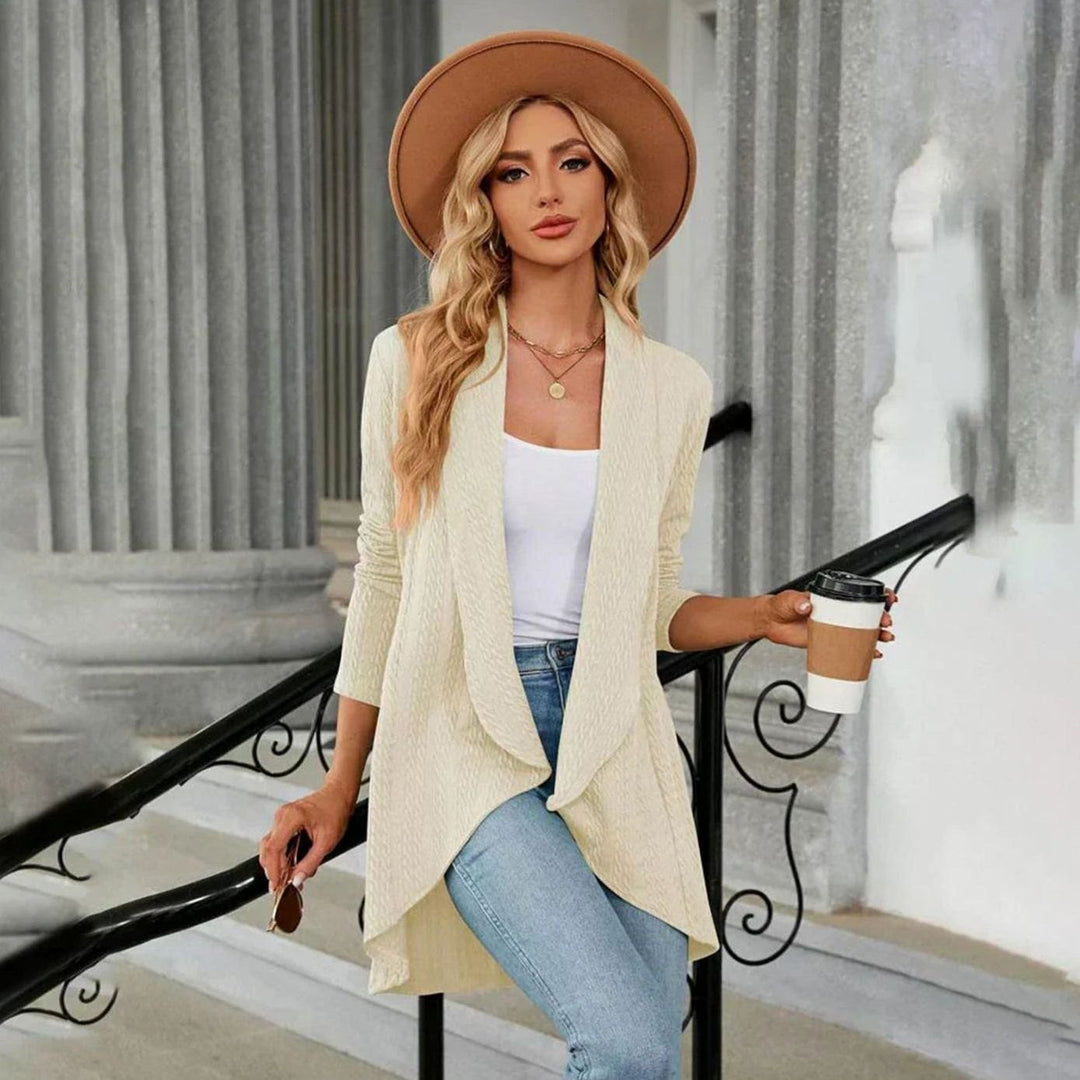 Women's Textured Open-Front Long Sleeve Cardigan