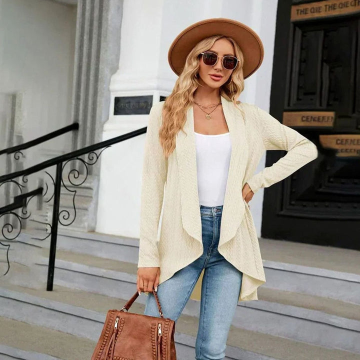 Women's Textured Open-Front Long Sleeve Cardigan
