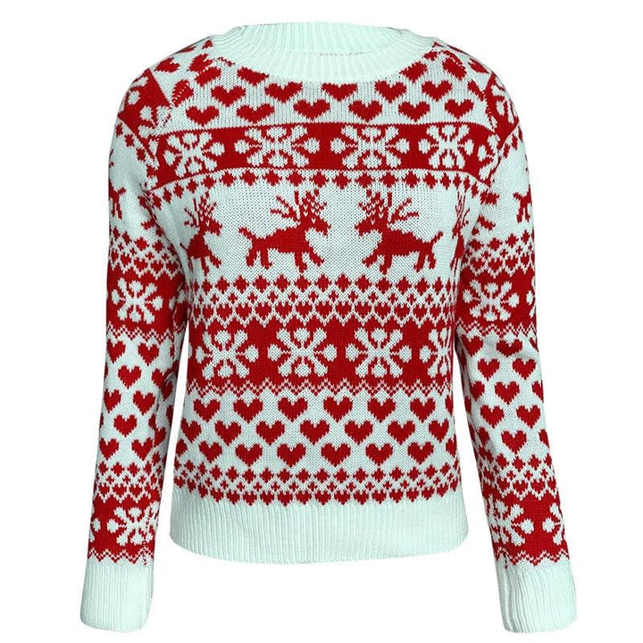 Julie | Dame Fair Isle Strikket Sweater Med Rundhals Og Lange Ærmer