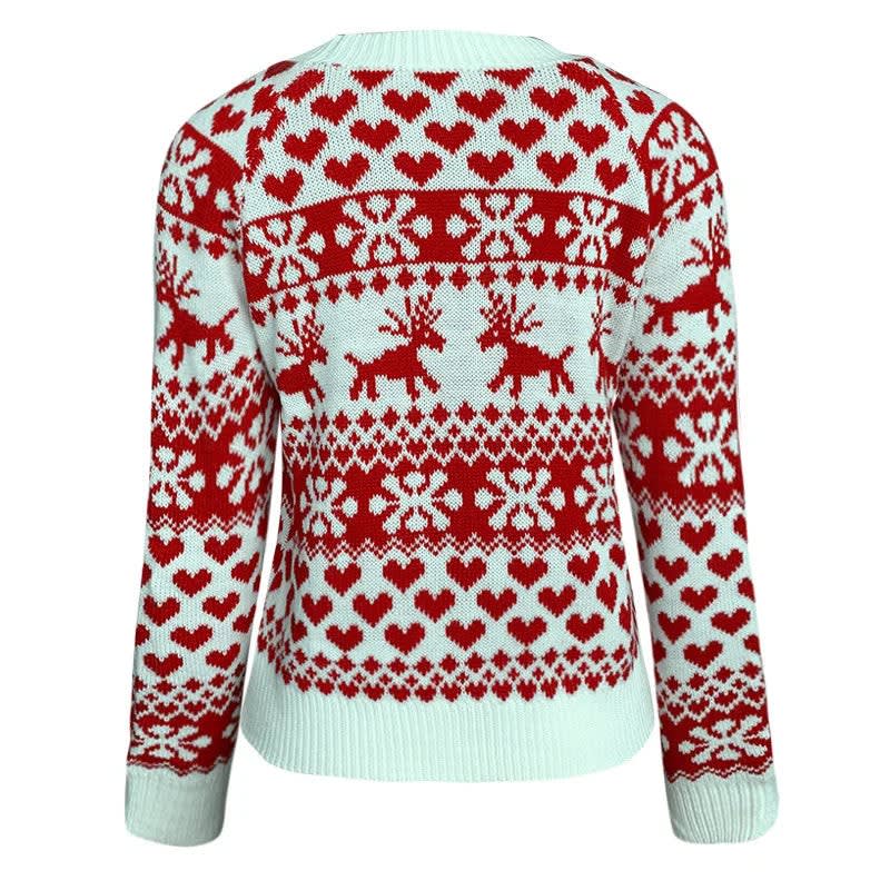 Julie | Dame Fair Isle Strikket Sweater Med Rundhals Og Lange Ærmer