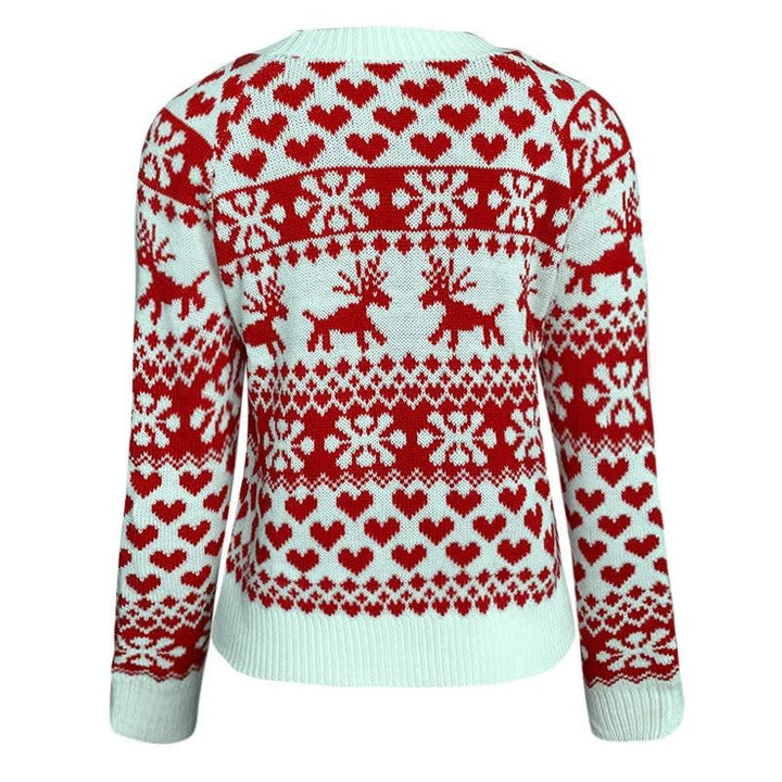 Julie | Dame Fair Isle Strikket Sweater Med Rundhals Og Lange Ærmer